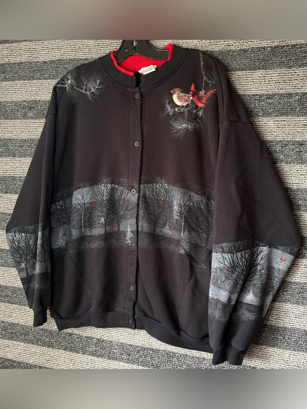 Vintage 90’s Artisans Sunschein Button Up Sweatshirt Cardinals Winter Women’s XL